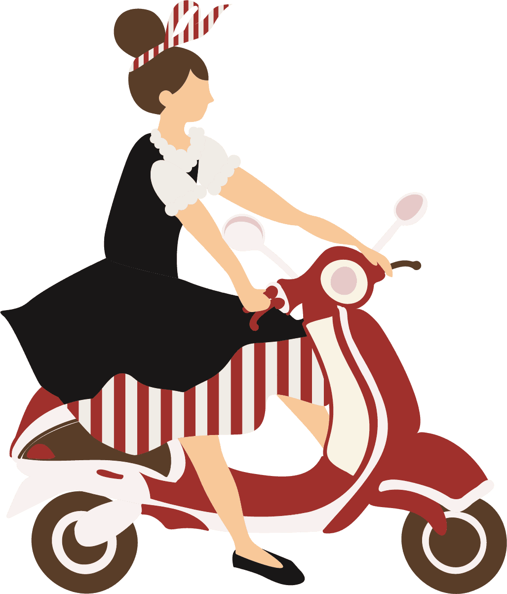 Scooter Girl Illustration