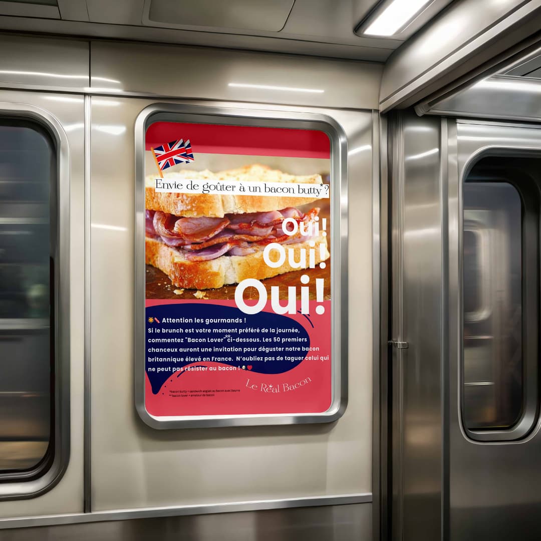 Le Real Bacon Metro Poster